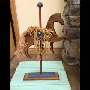 Wooden carousel horse 26” tall. EUC.